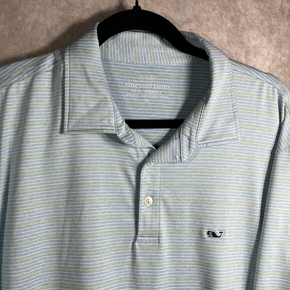 Vineyard Vines Performance Polo Shirt Mens XL Purple Striped Short Sleeve Preppy - Picture 1 of 10